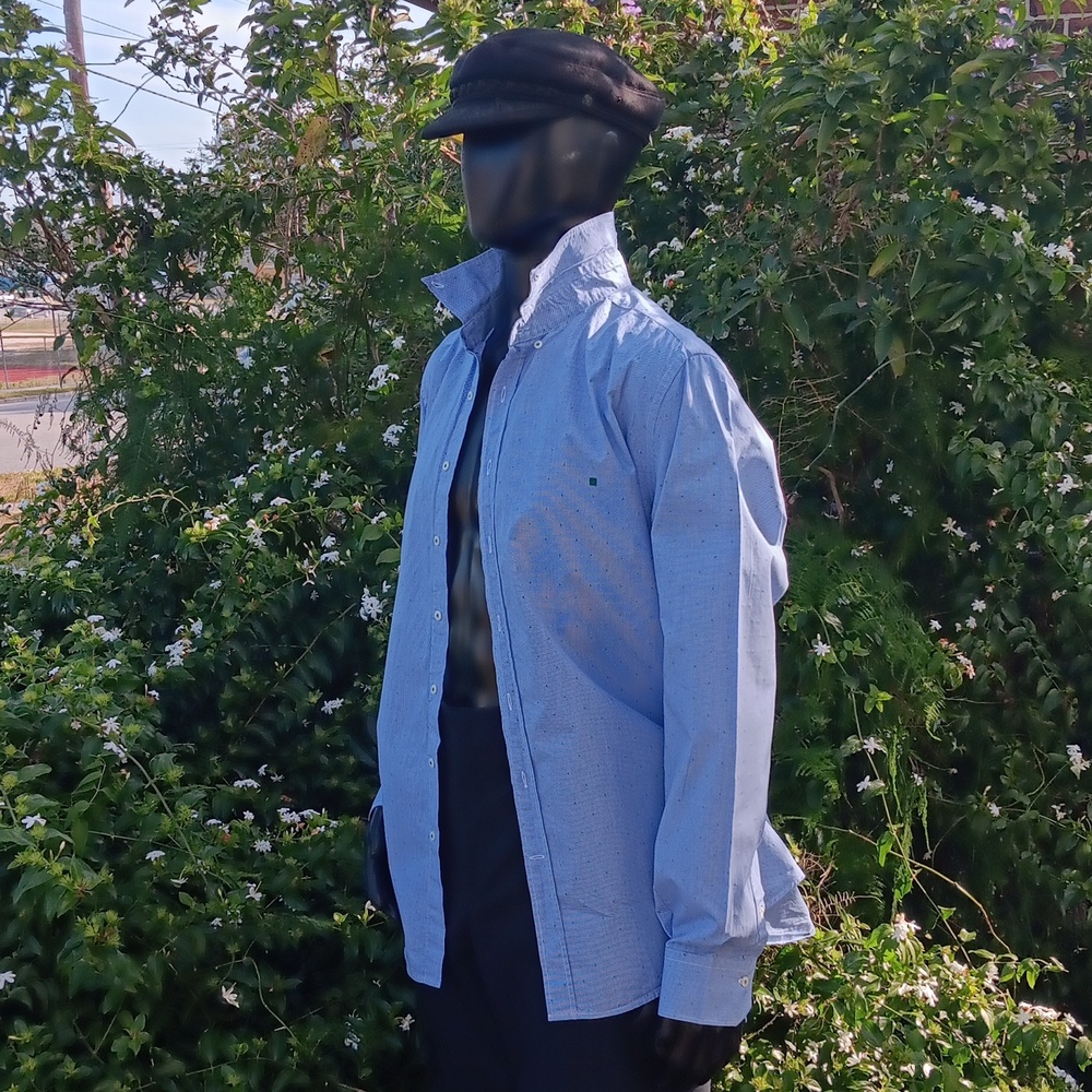 PURIFICATION GARCIA (PORTUGAL) MEN'S LT BLUE PURE COTTON LUXURY DRESS SHIRT